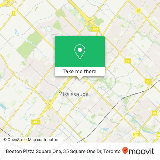 Boston Pizza Square One, 35 Square One Dr map