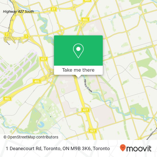 1 Deanecourt Rd, Toronto, ON M9B 3K6 map