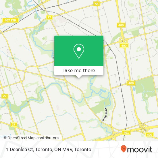 1 Deanlea Ct, Toronto, ON M9V map