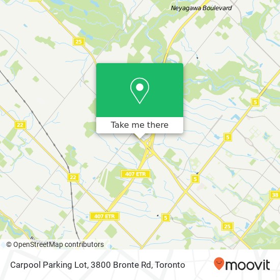 Carpool Parking Lot, 3800 Bronte Rd map