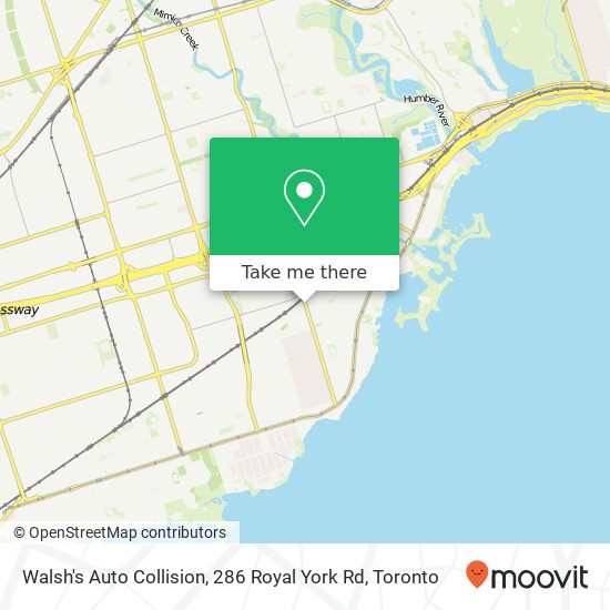 Walsh's Auto Collision, 286 Royal York Rd map