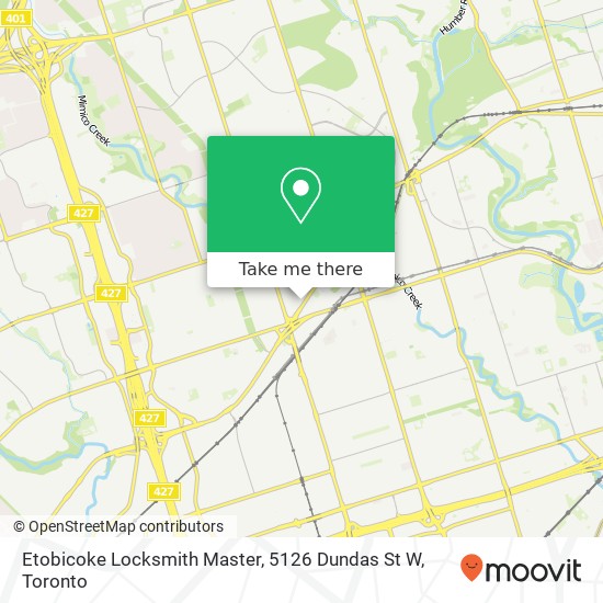 Etobicoke Locksmith Master, 5126 Dundas St W plan