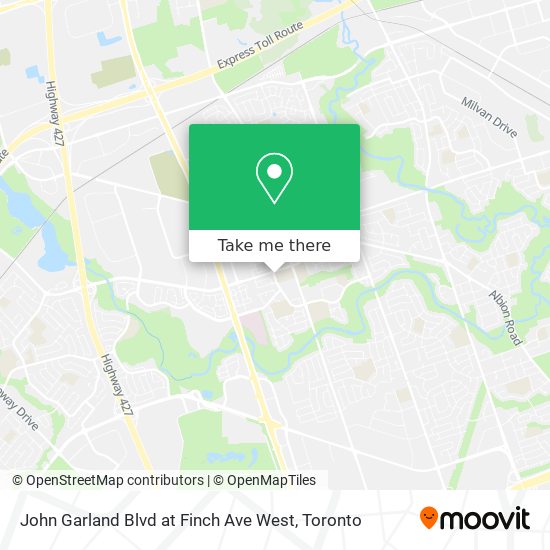 John Garland Blvd at Finch Ave West map