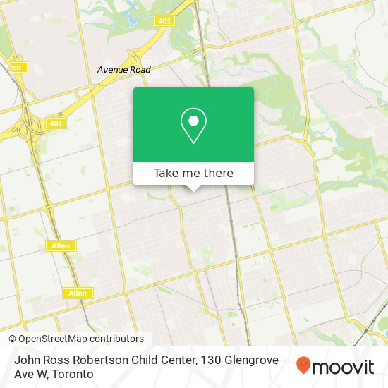 John Ross Robertson Child Center, 130 Glengrove Ave W map