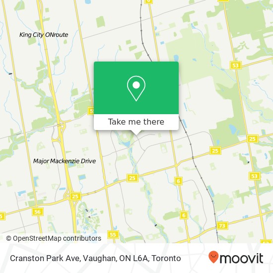 Cranston Park Ave, Vaughan, ON L6A map