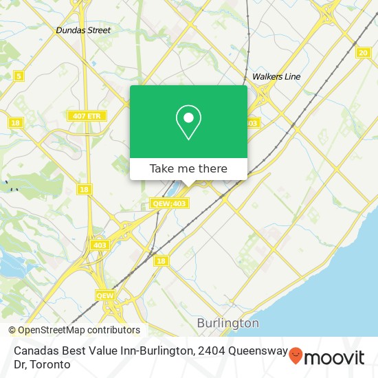 Canadas Best Value Inn-Burlington, 2404 Queensway Dr map