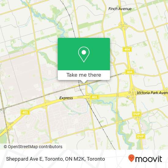 Sheppard Ave E, Toronto, ON M2K map