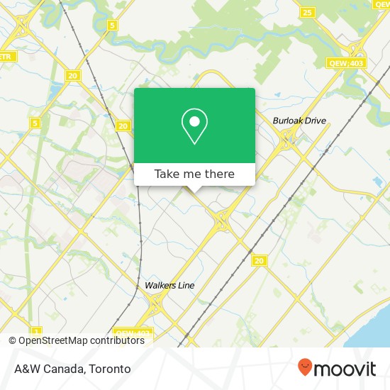 A&W Canada map