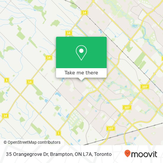 35 Orangegrove Dr, Brampton, ON L7A map