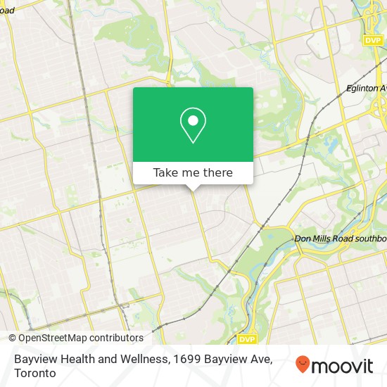Bayview Health and Wellness, 1699 Bayview Ave map
