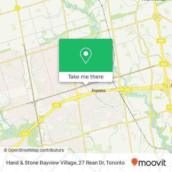 Hand & Stone Bayview Village, 27 Rean Dr map