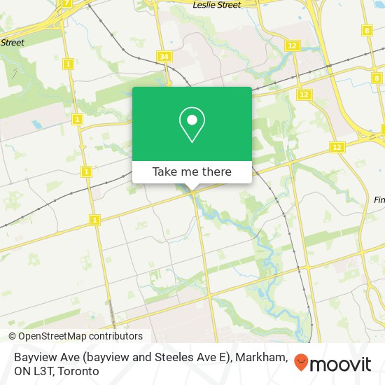 Bayview Ave (bayview and Steeles Ave E), Markham, ON L3T map