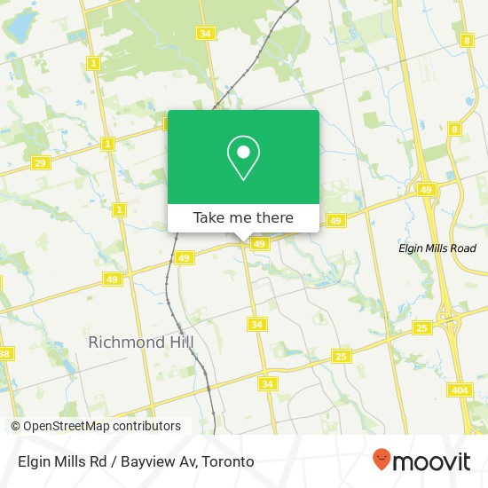 Elgin Mills Rd / Bayview Av map
