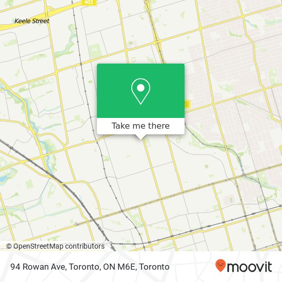 94 Rowan Ave, Toronto, ON M6E map