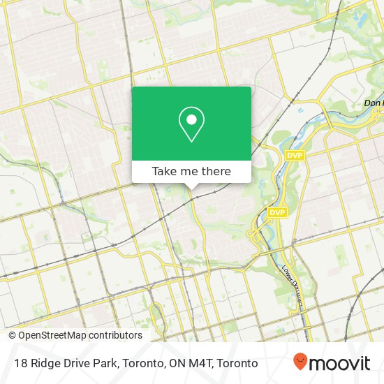 18 Ridge Drive Park, Toronto, ON M4T map