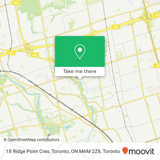 18 Ridge Point Cres, Toronto, ON M6M 2Z8 map