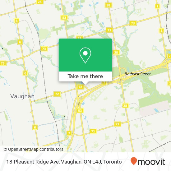 18 Pleasant Ridge Ave, Vaughan, ON L4J map