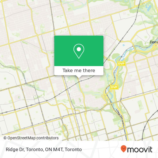 Ridge Dr, Toronto, ON M4T map