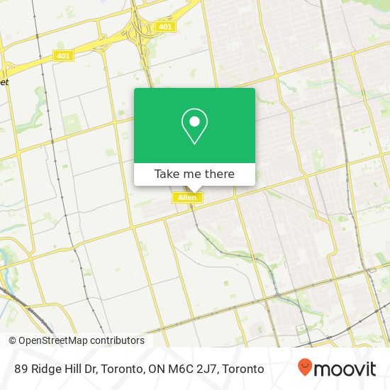 89 Ridge Hill Dr, Toronto, ON M6C 2J7 map