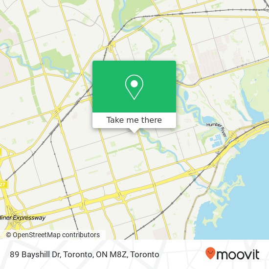 89 Bayshill Dr, Toronto, ON M8Z map