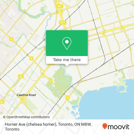 Horner Ave (chelsea horner), Toronto, ON M8W map