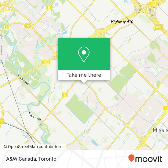 A&W Canada map