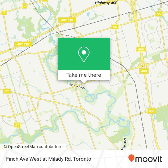 Finch Ave West at Milady Rd map