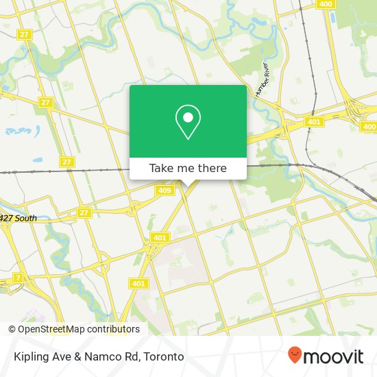 Kipling Ave & Namco Rd map