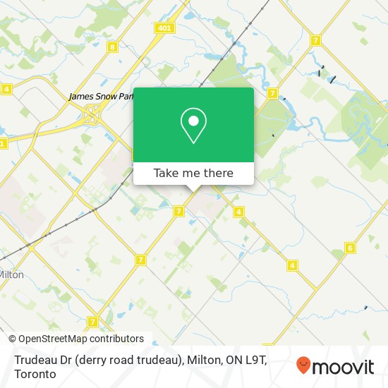 Trudeau Dr (derry road trudeau), Milton, ON L9T map