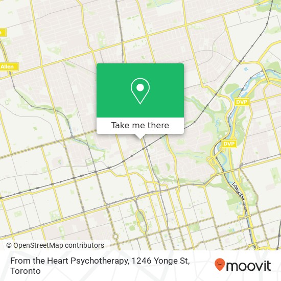 From the Heart Psychotherapy, 1246 Yonge St map