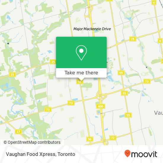 Vaughan Food Xpress map