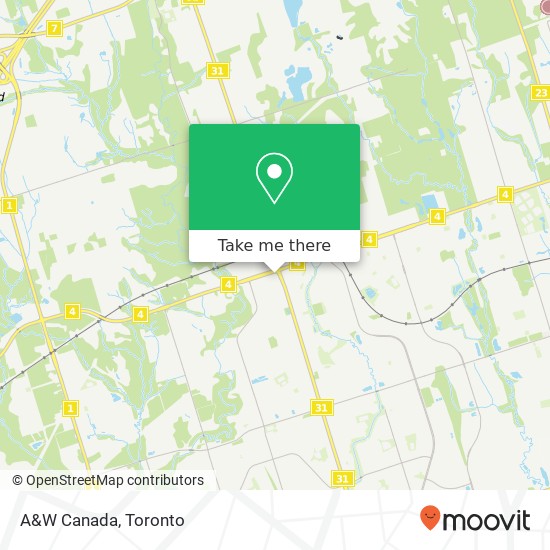 A&W Canada map