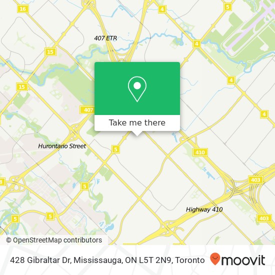 428 Gibraltar Dr, Mississauga, ON L5T 2N9 map