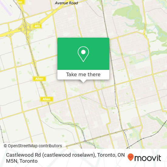 Castlewood Rd (castlewood roselawn), Toronto, ON M5N map