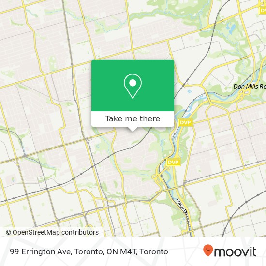 99 Errington Ave, Toronto, ON M4T map