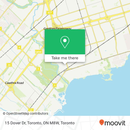 15 Dover Dr, Toronto, ON M8W map