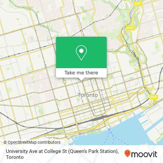 University Ave at College St (Queen's Park Station) map