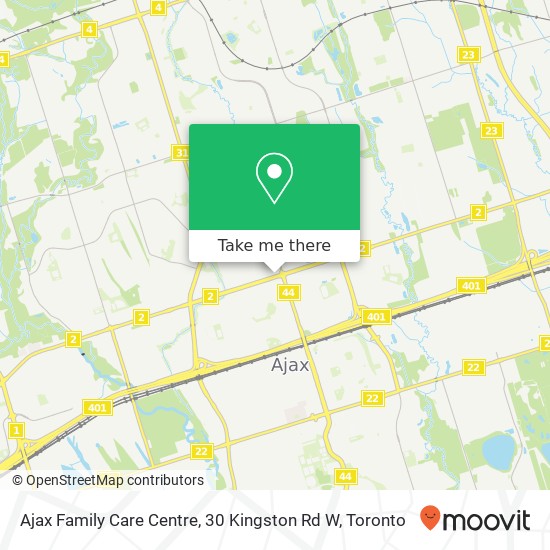 Ajax Family Care Centre, 30 Kingston Rd W map