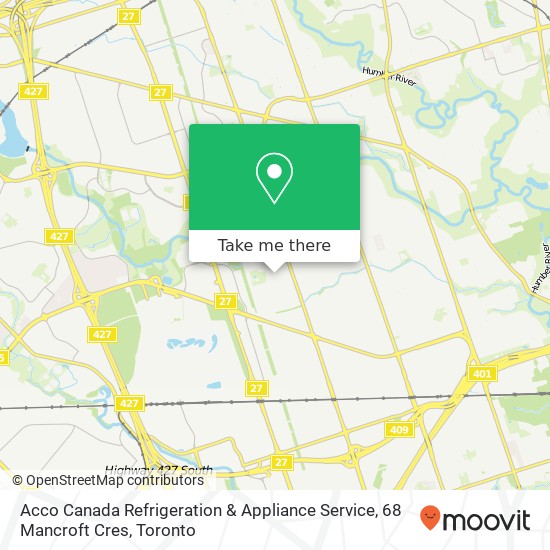 Acco Canada Refrigeration & Appliance Service, 68 Mancroft Cres map