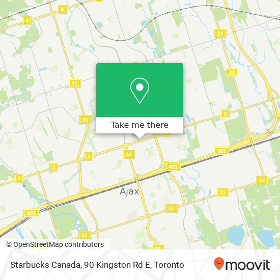 Starbucks Canada, 90 Kingston Rd E map