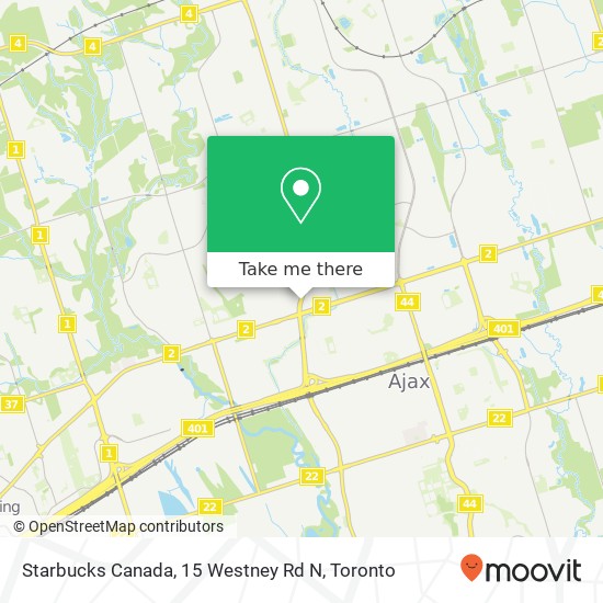 Starbucks Canada, 15 Westney Rd N map