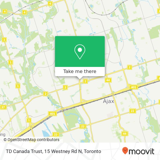 TD Canada Trust, 15 Westney Rd N map