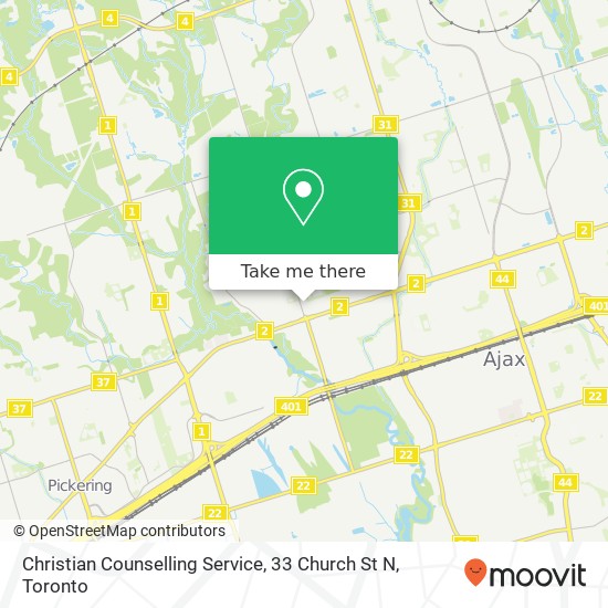 Christian Counselling Service, 33 Church St N map