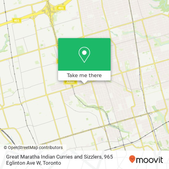 Great Maratha Indian Curries and Sizzlers, 965 Eglinton Ave W map