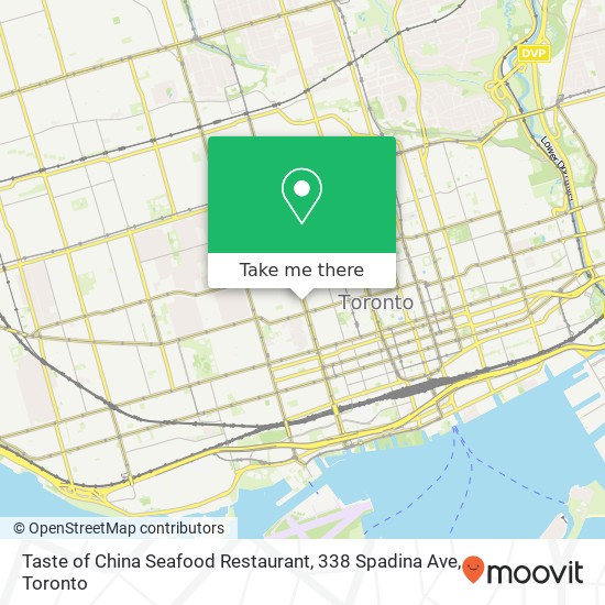 Taste of China Seafood Restaurant, 338 Spadina Ave plan