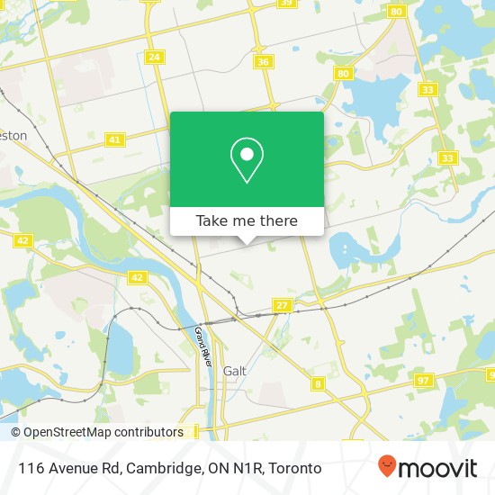 116 Avenue Rd, Cambridge, ON N1R map