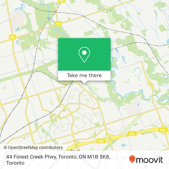 44 Forest Creek Ptwy, Toronto, ON M1B 5K8 map