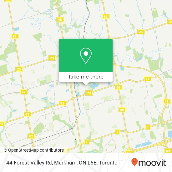 44 Forest Valley Rd, Markham, ON L6E map