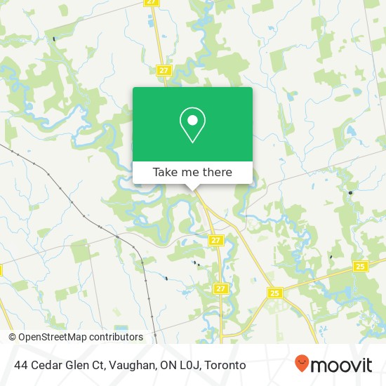 44 Cedar Glen Ct, Vaughan, ON L0J map