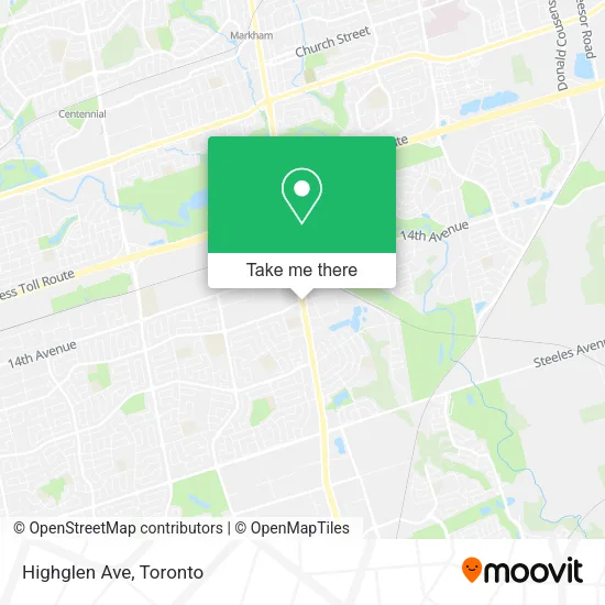 Highglen Ave map